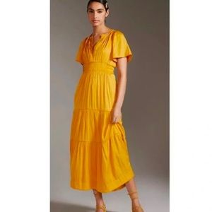 Anthropologie Somerset Yellow Maxi Dress Size Medium